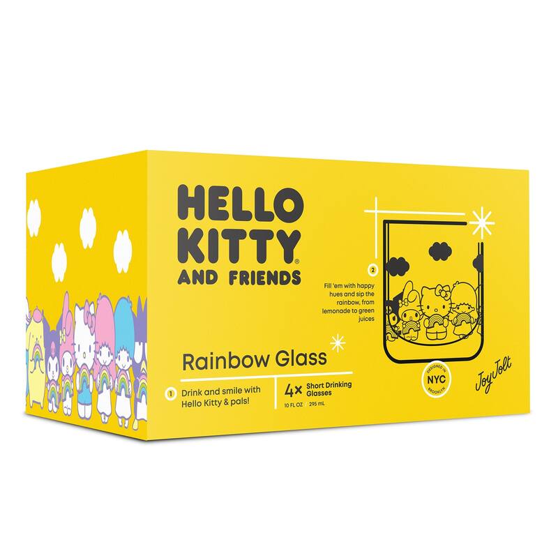 Hello Kitty® and Friends Rainbow Short Drinking Glasses - 10 oz - Set of 4
