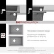 preview thumbnail 9 of 13, STYLISH 25 inches L x 18 inches W Single Bowl Dual Mount Composite Granite Utility Sink