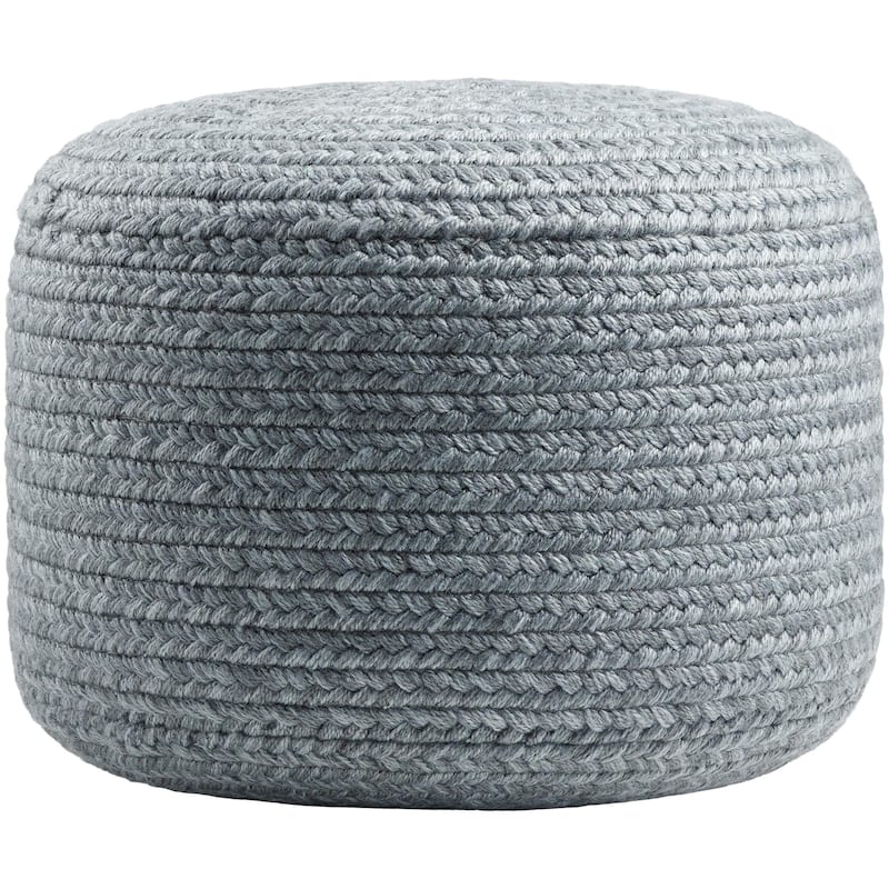 Livabliss Entwined Modern & Contemporary Solid Color Pouf