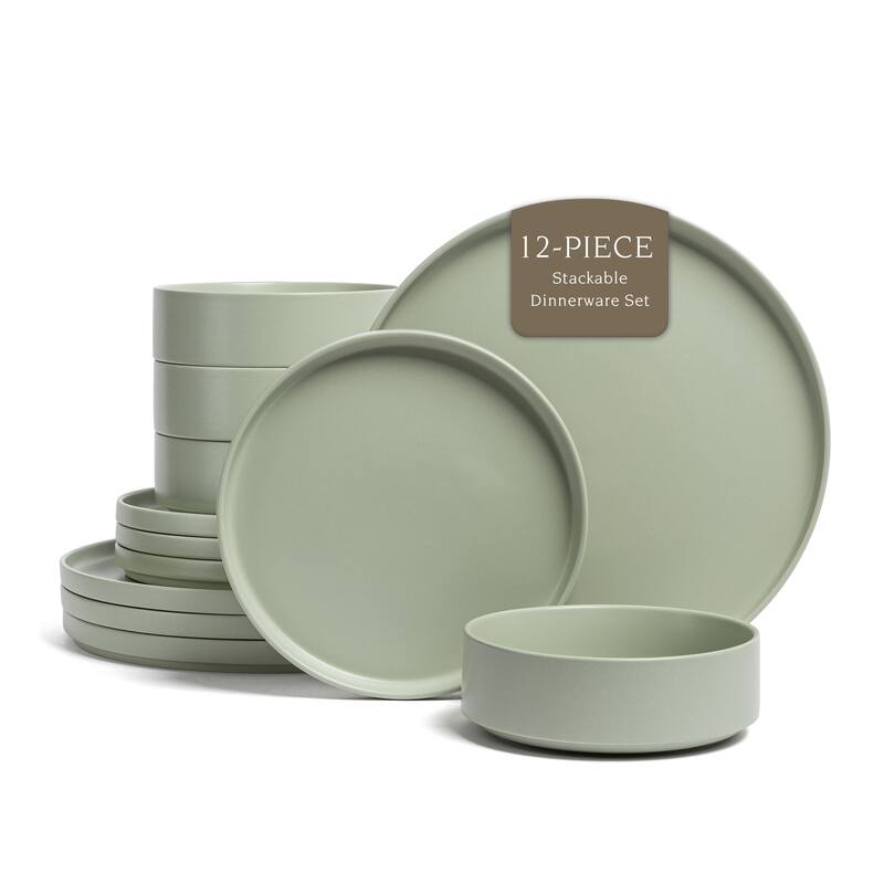 over&back Stackable Semi-Matte Stoneware Dinnerware