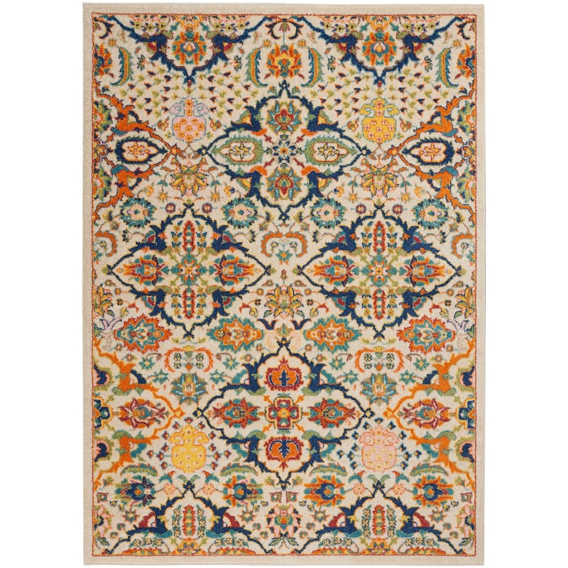 Nourison Allur Contemporary Boho Floral Medallion Area Rug