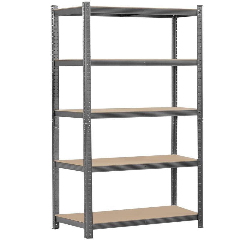 Yaheetech 71in 5-Tier Metal MDF Storage Rack, Adjustable Shelves, 386lb Capacity for Each Shelf - Dark Gray