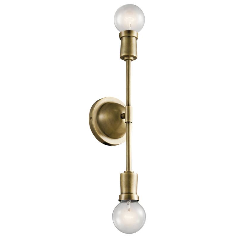 Kichler Armstrong 2 Light 17" Wide Bathroom Vanity Light - Natural Brass