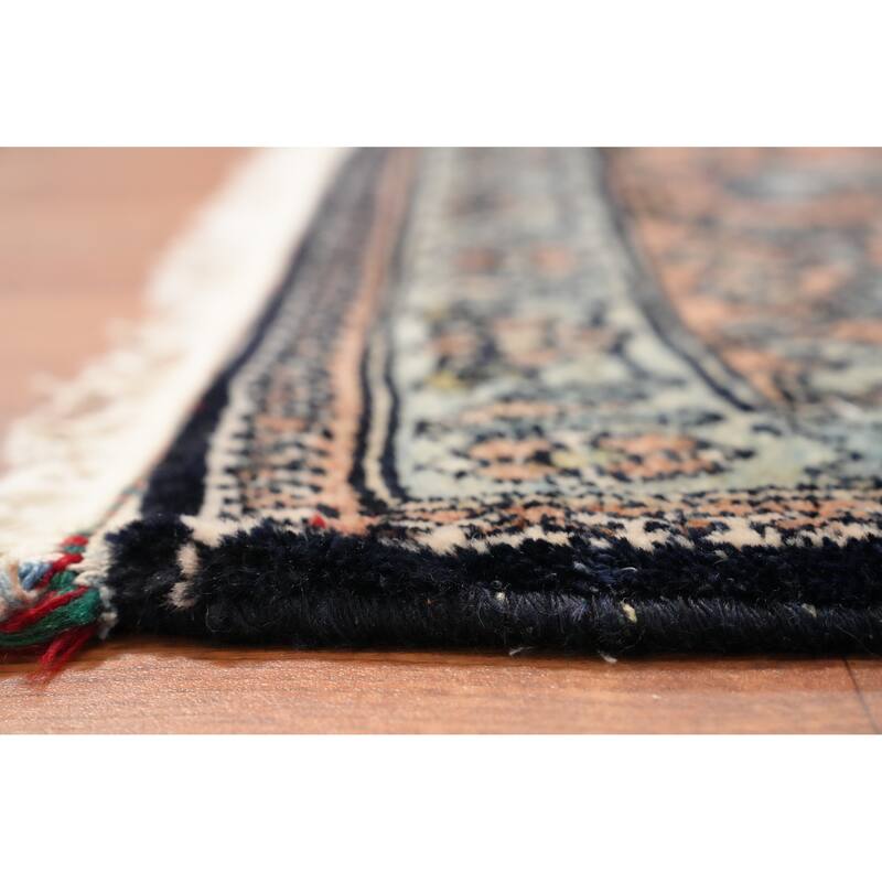 Hand Knotted Oriental 100% Wool Carpet Traditional Floral Navy Blue & Blues Bakhtiari Area Rug - 10' 7'' X 7' 3''