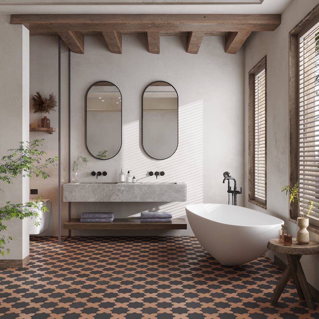 Seville 7" Star with 5" Cross Matte Porcelain Wall and Floor Tile (10.62 sq ft/case) - 68 Pack