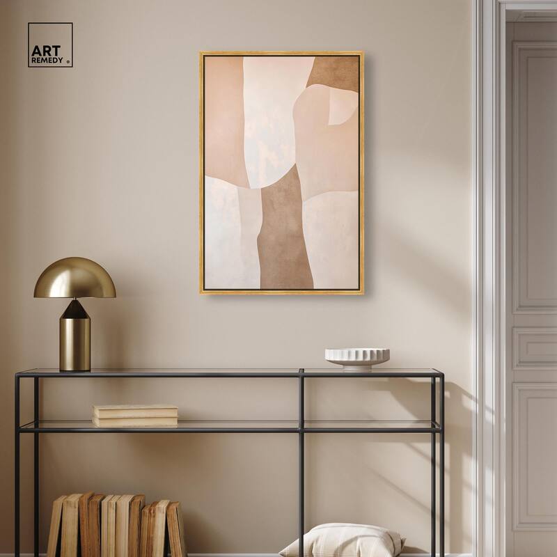 Forms in Beige I Canvas by Art Remedy