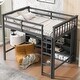 preview thumbnail 1 of 26, Multifunctional Design Wood Loft Bed with 8 Open Storage Shelves and Built-in Ladder, Solid Construction