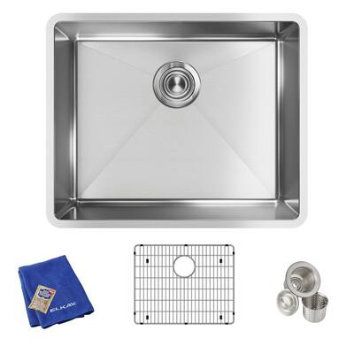 Elkay Crosstown 18 Gauge Stainless Steel 22-1/2" x 18-1/2" x 9", Single Bowl Undermount Sink Kit