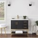 preview thumbnail 96 of 143, Altair Wildy Bathroom Vanity with White Composite Stone Top without Mirror 36 inch. - Black Oak + Brushed Gold Hardware