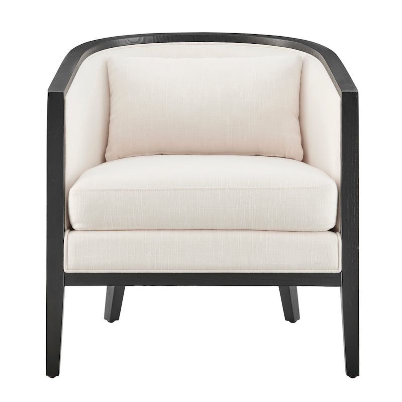 NPD Furniture Tillman Linen Accent Arm Chair with Rattan