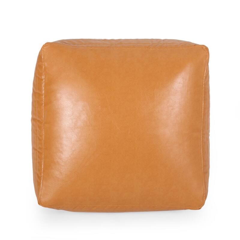 Stylish look Faux Leather Rectangle Pouf Easy to maintain