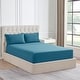 preview thumbnail 1 of 3, Sweet Home Collection Solid Flannel Fitted Sheet, Bottom Sheets with Built in Sheet Straps Full - Teal