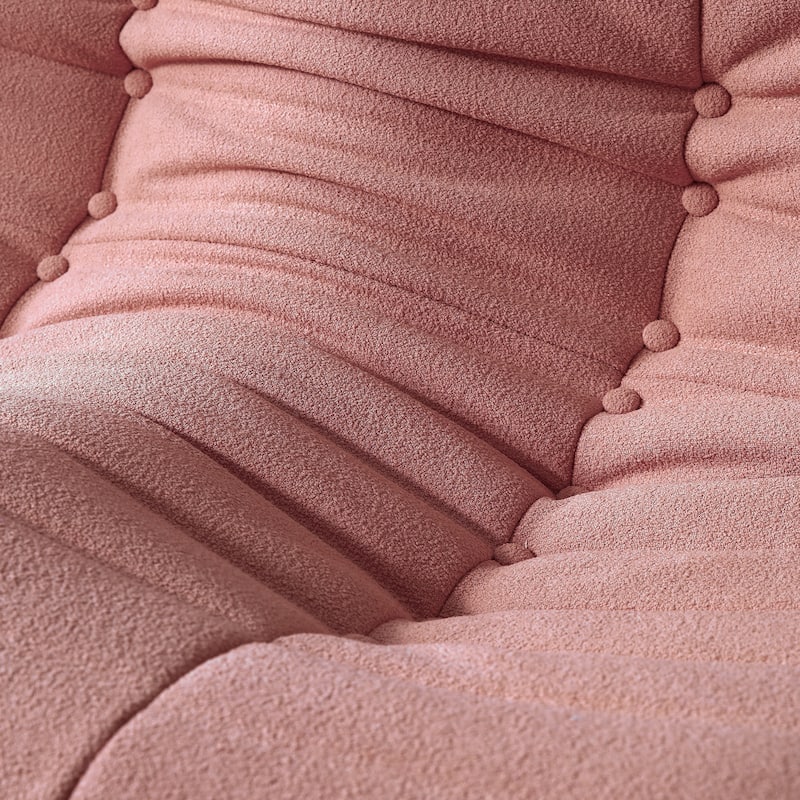 69 Inch Armless Teddy Fabric Soft Sofa Modern Couch