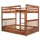 preview thumbnail 4 of 12, Full-Over-Full Bunk Bed with Ladders and Two Storage Drawers (Walnut)