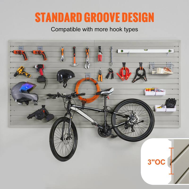 Heavy Duty Garage Slat Wall Organizer Panels with Universal Groove Design