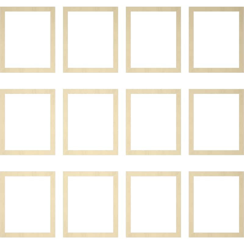 94 1/2"L Ashford Square Design Full Wall Wainscot Paneling Kit - Adjustable from Heights