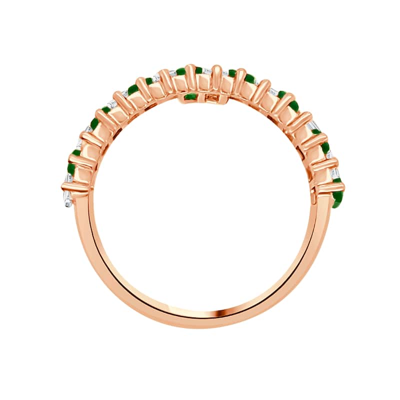 Auriya 14k Gold Lab Grown Emerald and Baguette Diamond Eternity Band 0.97 ct. tw. (F-G, VS)