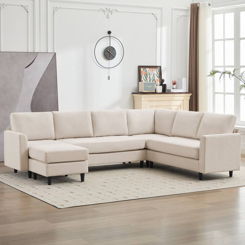 Snow Velvet Sectional Sofa