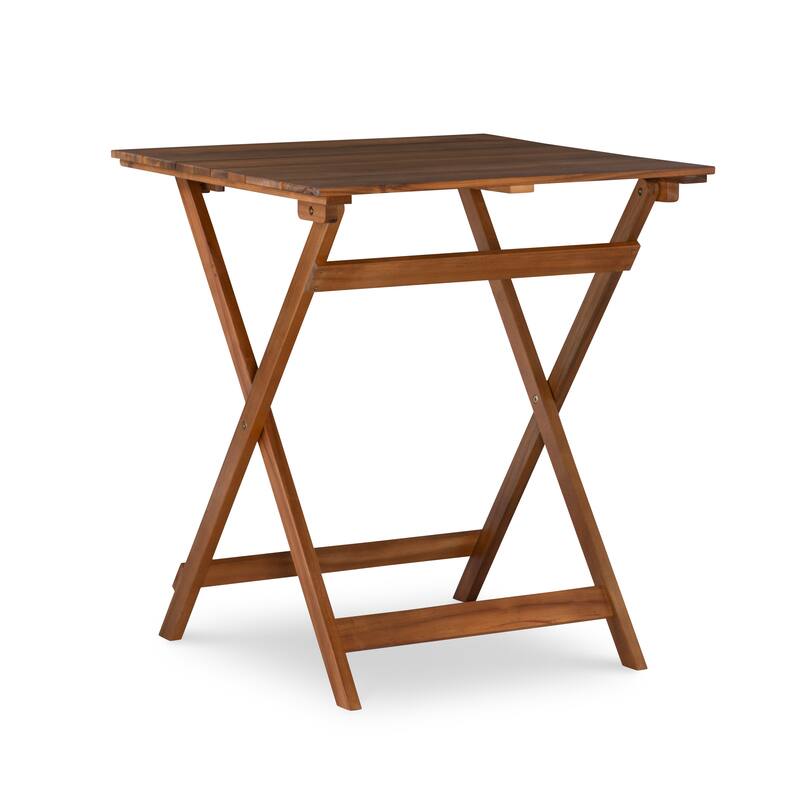 Linon Seacrest Brown Three Piece Square Table Set