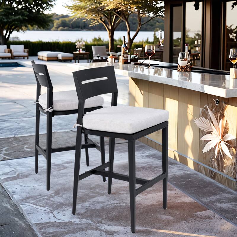 Modern Outdoor 2Pc Bar Stools