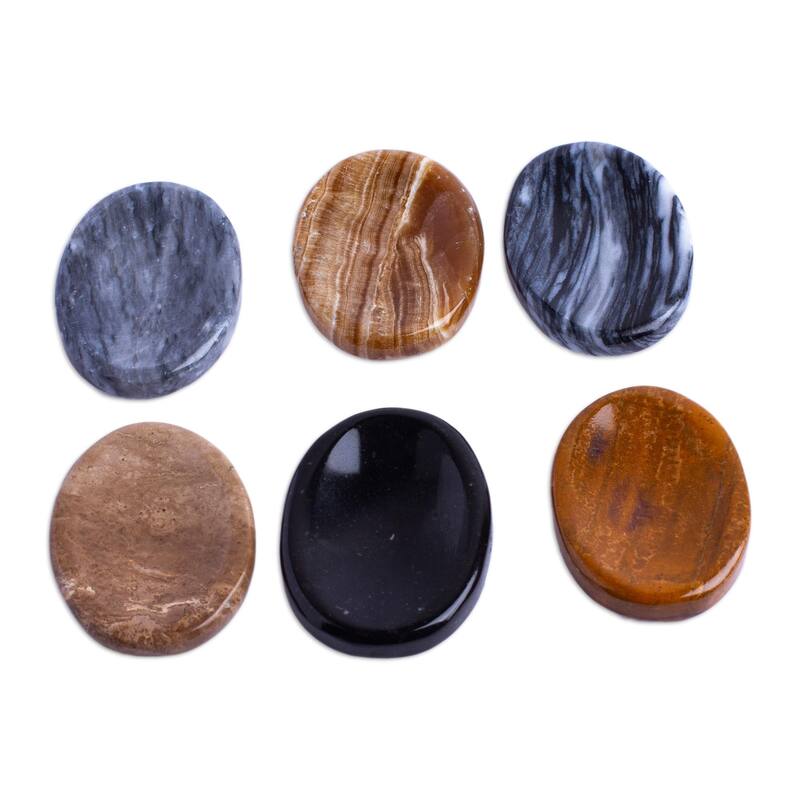 Novica Handmade Serenity Amulet Stress-Relieving Stones (Pair)