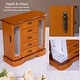 preview thumbnail 7 of 23, Stufurhome Solid Wooden Jewelry Box with 5-Drawers Built-in Necklace hook and Mirror Brown