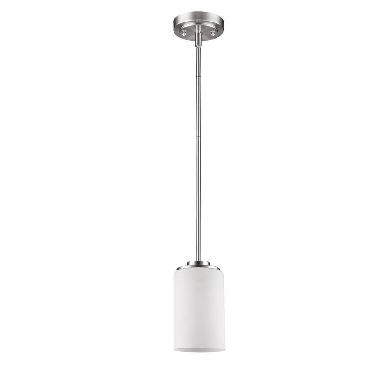 HomeRoots Silver Frosted Glass Hanging Light - 5' X '6.5' X '5