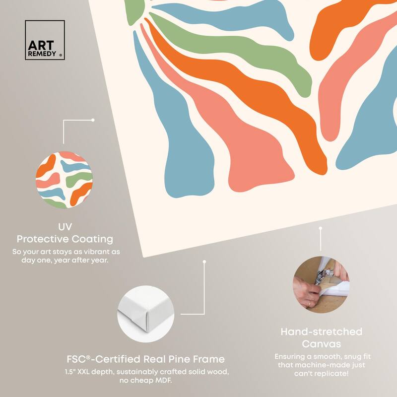 Abstract Floral Streamers Canvas by Art Remedy, Gallery Wrapped