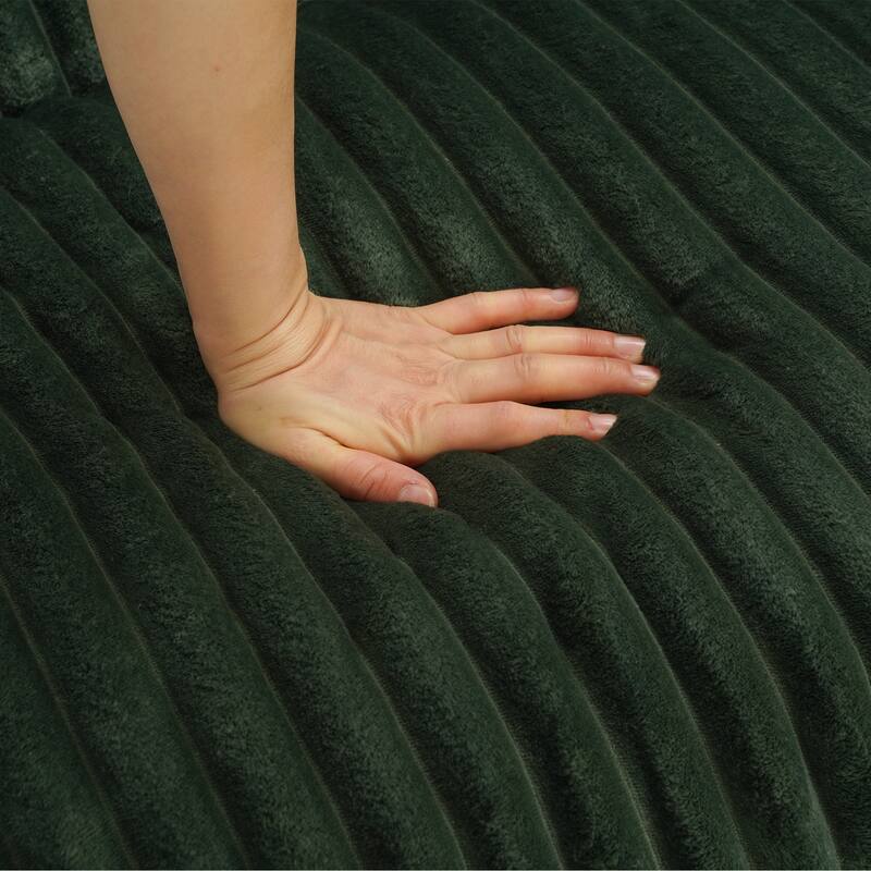 Modern Plush Corduroy Loveseat Sofa Couch with Pillows