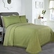 preview thumbnail 1 of 8, Superior Remi Jacquard Geometric Fringe Cotton Blend Bedspread Set Sage - King - 3 Piece