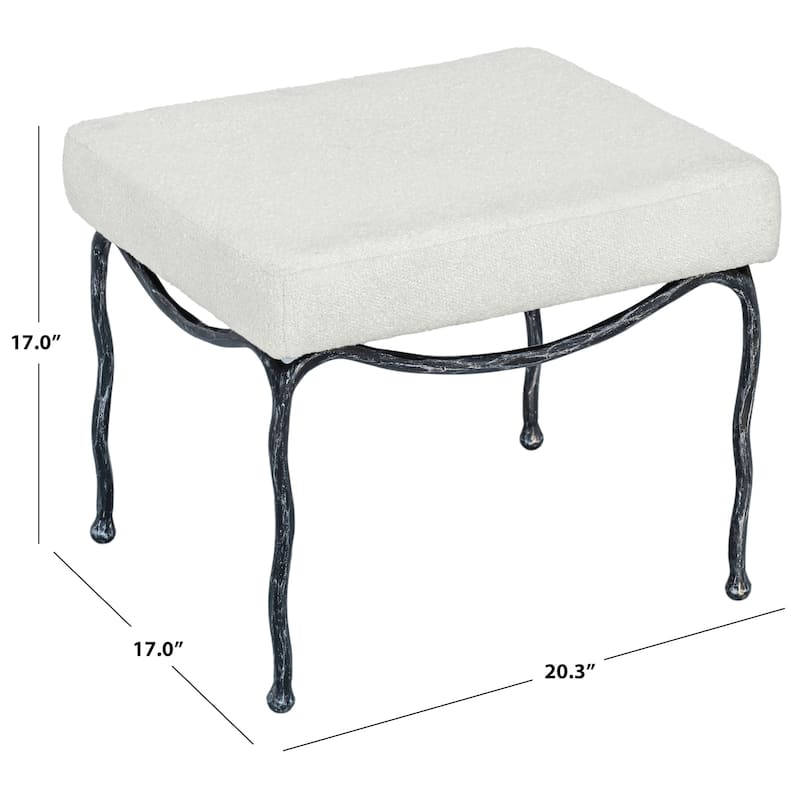 SAFAVIEH Couture Lacarla And Metal Legs Ottoman