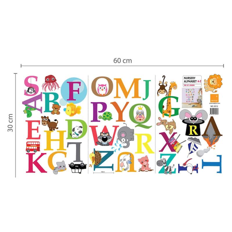 Walplus Kids Learning Alphabets Wall Sticker Nursery Decor Art Decal