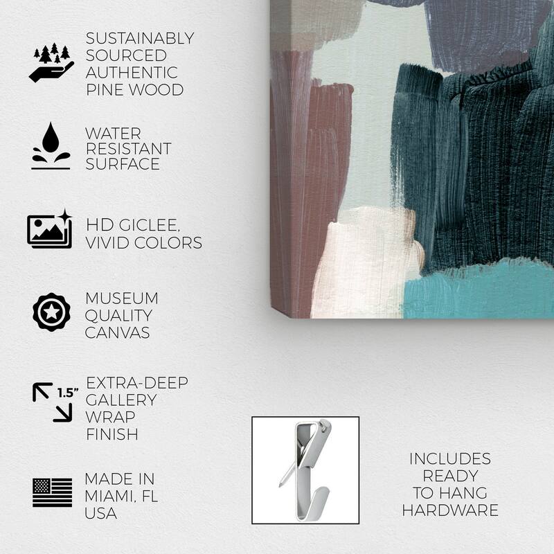 Wynwood Studio Canvas Abstract Earthtones Pieces Blue and Modern & Contemporary Wall Art Canvas Print