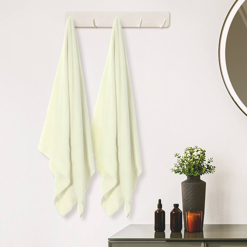 Striped 2-Piece Cotton Bath Towels, Absorbent and Light Weight Towels for Bathroom, Hotel, Spa 28" x 56"