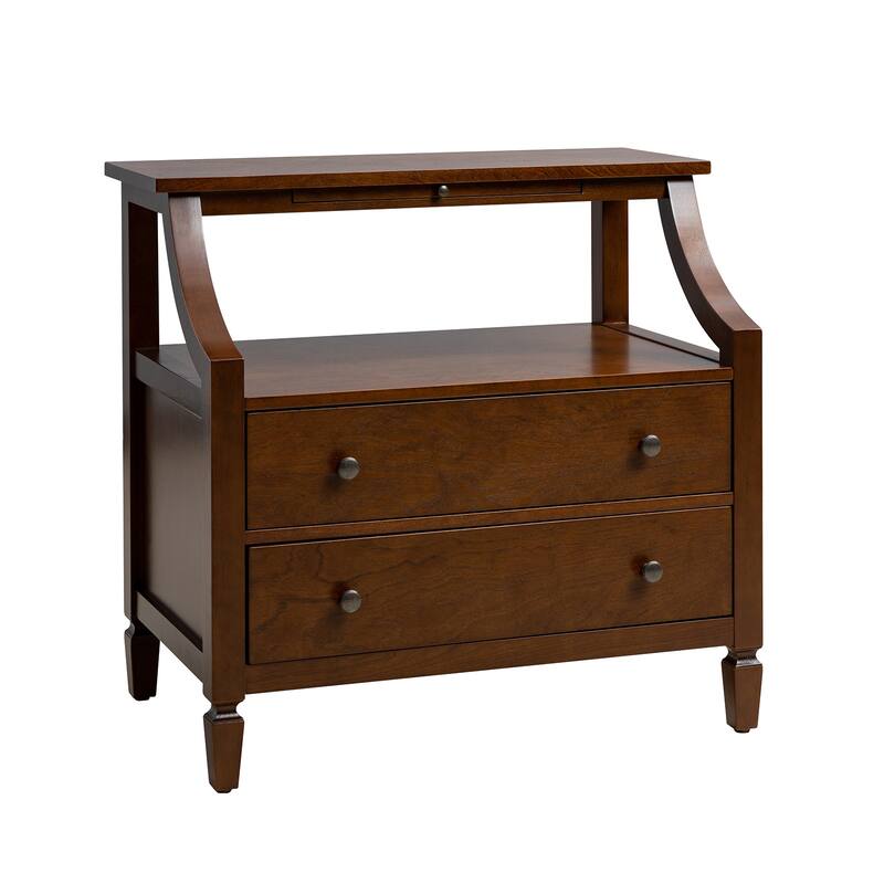 Jennifer Transitional 2 - Drawer End Table with Built-In Outlets and Pull-out Tray by HULALA HOME