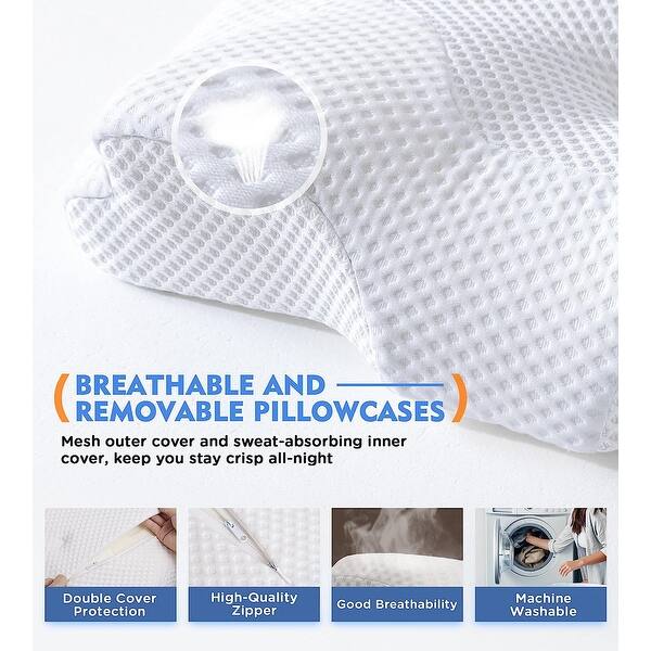Cervical Pillow for Neck Pain Relief, Hollow Design Odorless Memory
