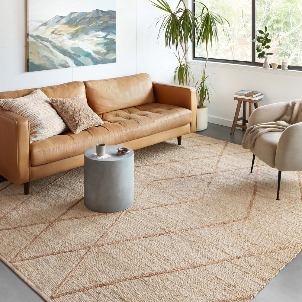 Alexander Home Daniela Diamond Jute Hand Woven Area Rug