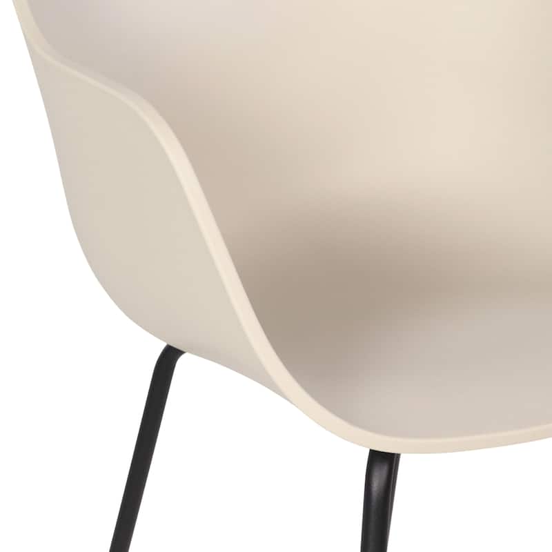 Furnish Theory Curve-K ML Indoor/Outdoor Dining Armchairs Arm Chairs w Polypropylene Shell & Powder-Coated Steel Legs (Set of 2)