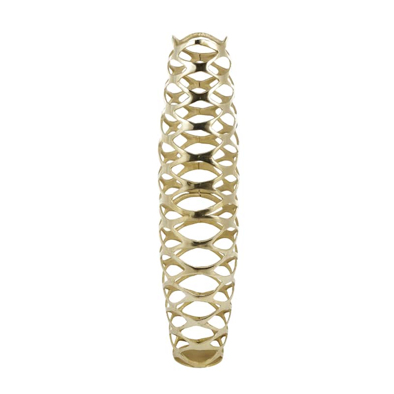 Aluminum Metal Geometric Tall Cutout Decorative Vase - Gold - Roche River Decor
