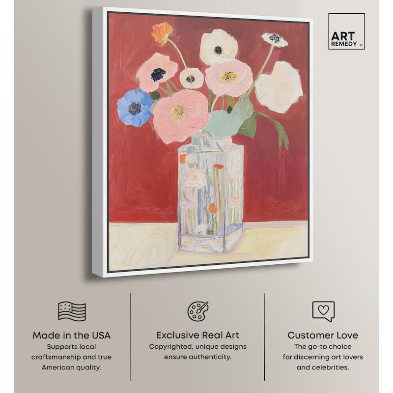Anemones in a Vase I Canvas by Art Remedy