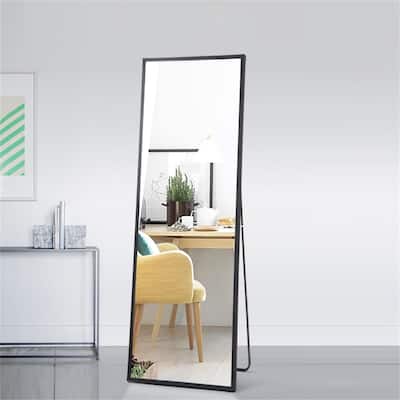 Full Length Mirror 59"x20" Standing Hanging Or Leaning Against Wall Floor Mirrors Body Dressing Mirror Living Room Bedroom Black