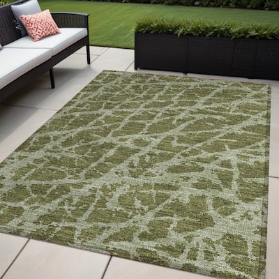 Allus Contemporary Abstract Weather Resistant Blended Style Outdoor Rug