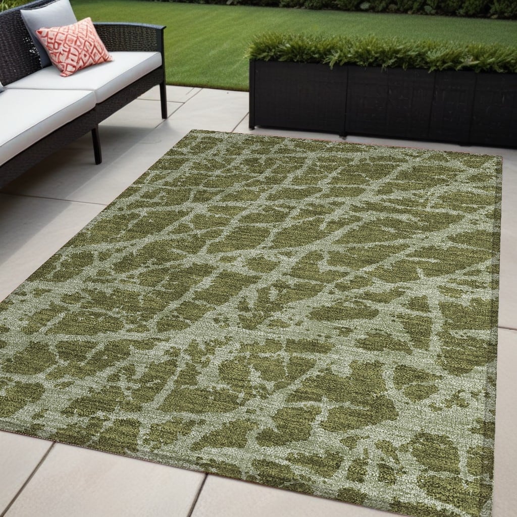 Allus Contemporary Abstract Weather Resistant Blended Style Outdoor Rug