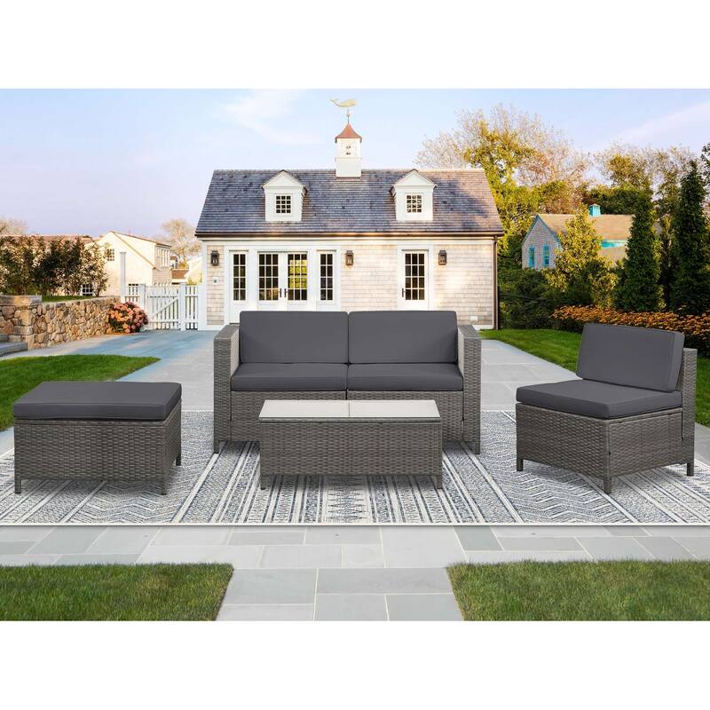 Royalcraft 5 Piece PE Rattan Wicker Sectional Sets
