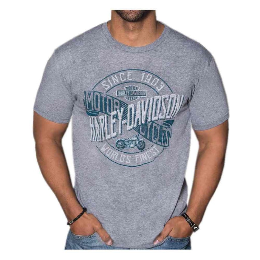 Harley-Davidson Women/'s Frost Gray /"racer/" short sleeve shirt Medium