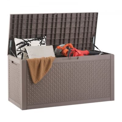100-Gallon Outdoor Storage Box for Garden Tools and Pool Items - 48.58 x 21.46 x 24.50 in