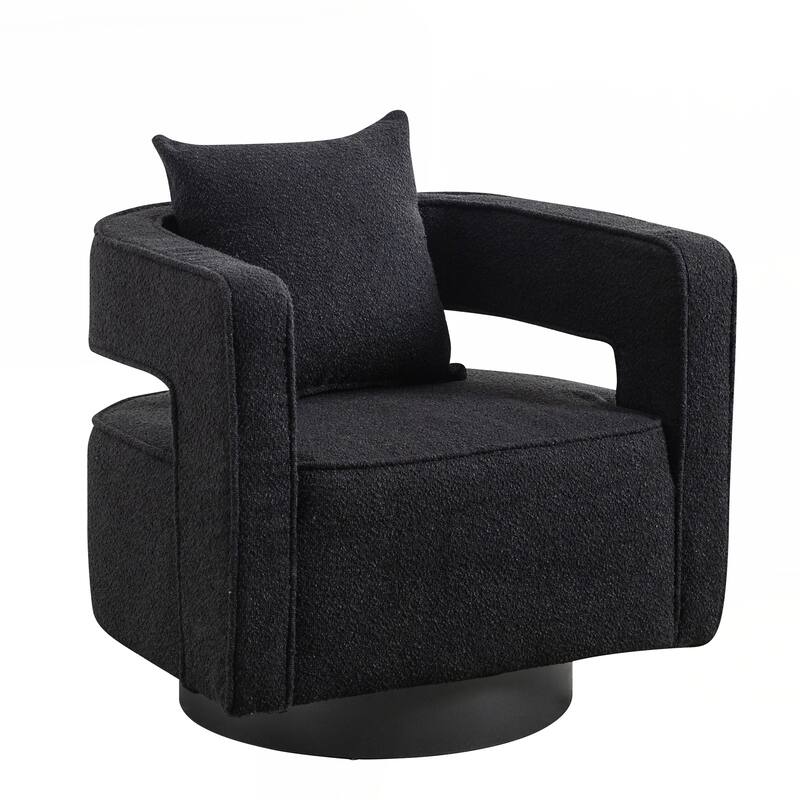 Swivel Accent Open Back Chair Modern Comfy Sofa Chair With Base For Nursery Bedroom Living Room Hotel Office