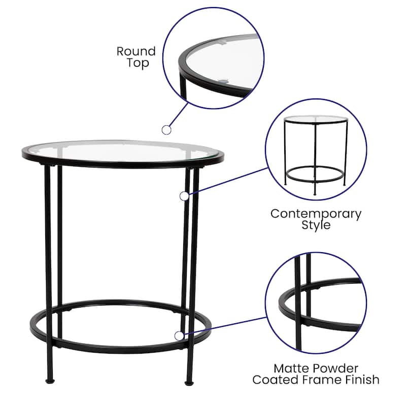 Signature Design by Ashley Coylin End Table - Tempered Glass Table