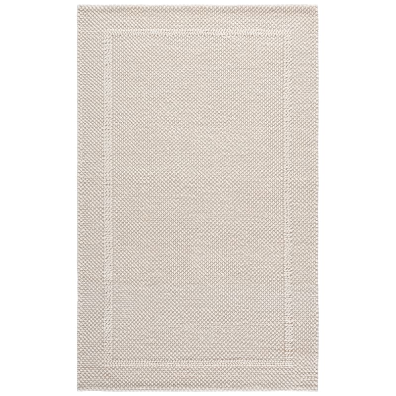 SAFAVIEH Handmade Natura Eibhleann Raised Textured Wool Blend Rug - 5' x 8' - Ivory