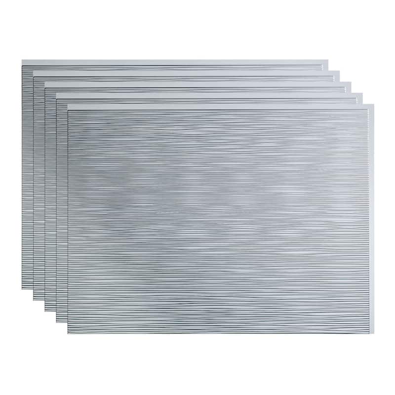 FASÄDE Ripple Decorative Vinyl Backsplash Panel - 5 Pack - Argent Silver